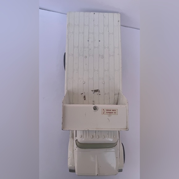 Vintage John Deere White Metal Dump Truck Toy Vehicle Farm Tractor - Picture 14 of 16